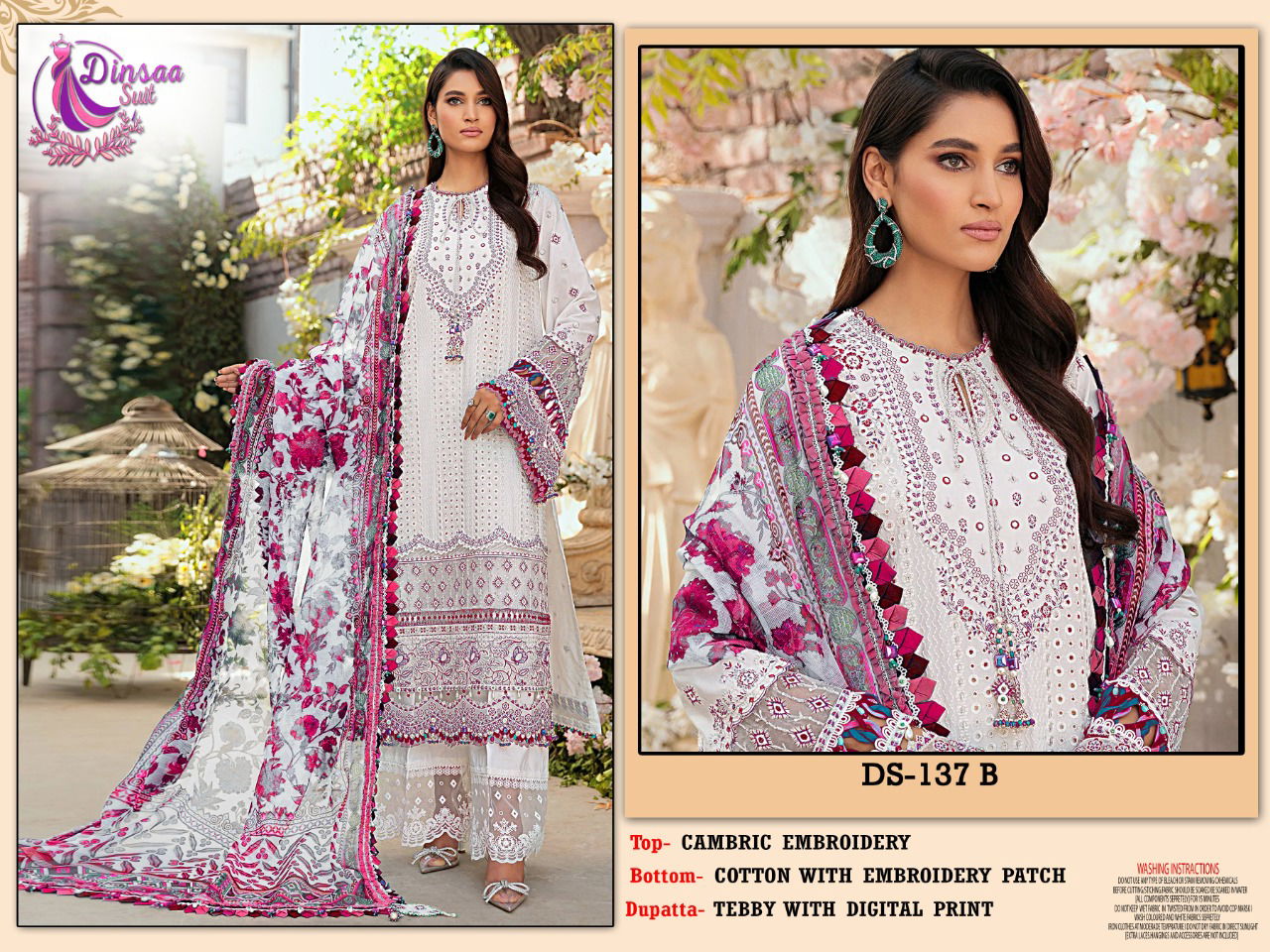 Dinsaa 137 A to C Pakistani Salwar Suits Catalog